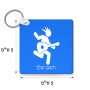 מחזיק מפתחות בצורת ריבוע בעיצוב אישי עם השם שלך בעיצוב נגן גיטרה גודל המחזיק 5 × 5 ס"מ