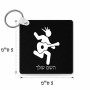 מחזיק מפתחות בצורת ריבוע בעיצוב אישי עם השם שלך בעיצוב נגן גיטרה גודל המחזיק 5 × 5 ס"מ