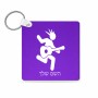 מחזיק מפתחות בצורת ריבוע בעיצוב אישי עם השם שלך בעיצוב נגן גיטרה גודל המחזיק 5 × 5 ס"מ