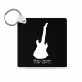 מחזיק מפתחות בצורת ריבוע בעיצוב אישי עם השם שלך בעיצוב גיטרה גודל המחזיק 5 × 5 ס"מ