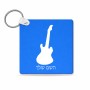 מחזיק מפתחות בצורת ריבוע בעיצוב אישי עם השם שלך בעיצוב גיטרה גודל המחזיק 5 × 5 ס"מ
