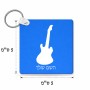 מחזיק מפתחות בצורת ריבוע בעיצוב אישי עם השם שלך בעיצוב גיטרה גודל המחזיק 5 × 5 ס"מ