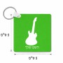 מחזיק מפתחות בצורת ריבוע בעיצוב אישי עם השם שלך בעיצוב גיטרה גודל המחזיק 5 × 5 ס"מ