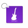 מחזיק מפתחות בצורת ריבוע בעיצוב אישי עם השם שלך בעיצוב גיטרה גודל המחזיק 5 × 5 ס"מ