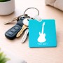 מחזיק מפתחות בצורת ריבוע בעיצוב אישי עם השם שלך בעיצוב גיטרה גודל המחזיק 5 × 5 ס"מ