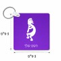 מחזיק מפתחות בצורת ריבוע בעיצוב אישי עם השם שלך בעיצוב קוקופלי גודל המחזיק 5 × 5 ס"מ