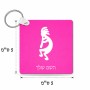 מחזיק מפתחות בצורת ריבוע בעיצוב אישי עם השם שלך בעיצוב קוקופלי גודל המחזיק 5 × 5 ס"מ