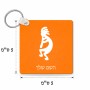 מחזיק מפתחות בצורת ריבוע בעיצוב אישי עם השם שלך בעיצוב קוקופלי גודל המחזיק 5 × 5 ס"מ