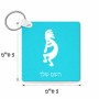 מחזיק מפתחות בצורת ריבוע בעיצוב אישי עם השם שלך בעיצוב קוקופלי גודל המחזיק 5 × 5 ס"מ