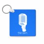 מחזיק מפתחות בצורת ריבוע בעיצוב אישי עם השם שלך בעיצוב מיקרופון גודל המחזיק 5 × 5 ס"מ
