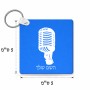 מחזיק מפתחות בצורת ריבוע בעיצוב אישי עם השם שלך בעיצוב מיקרופון גודל המחזיק 5 × 5 ס"מ