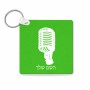 מחזיק מפתחות בצורת ריבוע בעיצוב אישי עם השם שלך בעיצוב מיקרופון גודל המחזיק 5 × 5 ס"מ