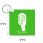 מחזיק מפתחות בצורת ריבוע בעיצוב אישי עם השם שלך בעיצוב מיקרופון גודל המחזיק 5 × 5 ס"מ