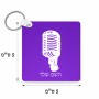 מחזיק מפתחות בצורת ריבוע בעיצוב אישי עם השם שלך בעיצוב מיקרופון גודל המחזיק 5 × 5 ס"מ