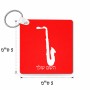 מחזיק מפתחות בצורת ריבוע בעיצוב אישי עם השם שלך בעיצוב סקסופון גודל המחזיק 5 × 5 ס"מ