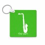 מחזיק מפתחות בצורת ריבוע בעיצוב אישי עם השם שלך בעיצוב סקסופון גודל המחזיק 5 × 5 ס"מ