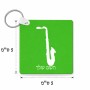 מחזיק מפתחות בצורת ריבוע בעיצוב אישי עם השם שלך בעיצוב סקסופון גודל המחזיק 5 × 5 ס"מ