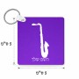 מחזיק מפתחות בצורת ריבוע בעיצוב אישי עם השם שלך בעיצוב סקסופון גודל המחזיק 5 × 5 ס"מ