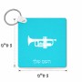 מחזיק מפתחות בצורת ריבוע בעיצוב אישי עם השם שלך בעיצוב חצוצרה גודל המחזיק 5 × 5 ס"מ