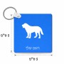 מחזיק מפתחות בצורת ריבוע בעיצוב אישי עם השם שלך בעיצוב כלב גודל המחזיק 5 × 5 ס"מ