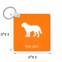 מחזיק מפתחות בצורת ריבוע בעיצוב אישי עם השם שלך בעיצוב כלב גודל המחזיק 5 × 5 ס"מ