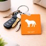 מחזיק מפתחות בצורת ריבוע בעיצוב אישי עם השם שלך בעיצוב כלב גודל המחזיק 5 × 5 ס"מ