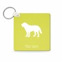 מחזיק מפתחות בצורת ריבוע בעיצוב אישי עם השם שלך בעיצוב כלב גודל המחזיק 5 × 5 ס"מ