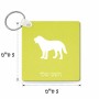 מחזיק מפתחות בצורת ריבוע בעיצוב אישי עם השם שלך בעיצוב כלב גודל המחזיק 5 × 5 ס"מ
