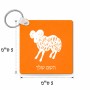 מחזיק מפתחות בצורת ריבוע בעיצוב אישי עם השם שלך בעיצוב מזלות - טלה גודל המחזיק 5 × 5 ס"מ