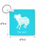 מחזיק מפתחות בצורת ריבוע בעיצוב אישי עם השם שלך בעיצוב מזלות - טלה גודל המחזיק 5 × 5 ס"מ