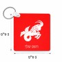 מחזיק מפתחות בצורת ריבוע בעיצוב אישי עם השם שלך בעיצוב מזלות - גדי גודל המחזיק 5 × 5 ס"מ