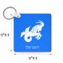 מחזיק מפתחות בצורת ריבוע בעיצוב אישי עם השם שלך בעיצוב מזלות - גדי גודל המחזיק 5 × 5 ס"מ