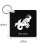 מחזיק מפתחות בצורת ריבוע בעיצוב אישי עם השם שלך בעיצוב מזלות - גדי גודל המחזיק 5 × 5 ס"מ
