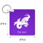 מחזיק מפתחות בצורת ריבוע בעיצוב אישי עם השם שלך בעיצוב מזלות - גדי גודל המחזיק 5 × 5 ס"מ