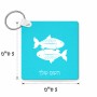 מחזיק מפתחות בצורת ריבוע בעיצוב אישי עם השם שלך בעיצוב מזלות - דגים גודל המחזיק 5 × 5 ס"מ
