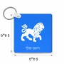 מחזיק מפתחות בצורת ריבוע בעיצוב אישי עם השם שלך בעיצוב מזלות - אריה גודל המחזיק 5 × 5 ס"מ