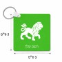 מחזיק מפתחות בצורת ריבוע בעיצוב אישי עם השם שלך בעיצוב מזלות - אריה גודל המחזיק 5 × 5 ס"מ
