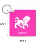 מחזיק מפתחות בצורת ריבוע בעיצוב אישי עם השם שלך בעיצוב מזלות - אריה גודל המחזיק 5 × 5 ס"מ