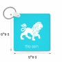 מחזיק מפתחות בצורת ריבוע בעיצוב אישי עם השם שלך בעיצוב מזלות - אריה גודל המחזיק 5 × 5 ס"מ