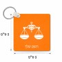 מחזיק מפתחות בצורת ריבוע בעיצוב אישי עם השם שלך בעיצוב מזלות - מאזניים גודל המחזיק 5 × 5 ס"מ