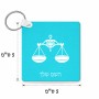 מחזיק מפתחות בצורת ריבוע בעיצוב אישי עם השם שלך בעיצוב מזלות - מאזניים גודל המחזיק 5 × 5 ס"מ