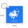 מחזיק מפתחות בצורת ריבוע בעיצוב אישי עם השם שלך בעיצוב מזלות - קשת גודל המחזיק 5 × 5 ס"מ
