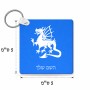 מחזיק מפתחות בצורת ריבוע בעיצוב אישי עם השם שלך בעיצוב דרקון גודל המחזיק 5 × 5 ס"מ