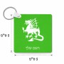 מחזיק מפתחות בצורת ריבוע בעיצוב אישי עם השם שלך בעיצוב דרקון גודל המחזיק 5 × 5 ס"מ