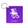 מחזיק מפתחות בצורת ריבוע בעיצוב אישי עם השם שלך בעיצוב דרקון גודל המחזיק 5 × 5 ס"מ