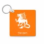 מחזיק מפתחות בצורת ריבוע בעיצוב אישי עם השם שלך בעיצוב דרקון גודל המחזיק 5 × 5 ס"מ