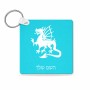 מחזיק מפתחות בצורת ריבוע בעיצוב אישי עם השם שלך בעיצוב דרקון גודל המחזיק 5 × 5 ס"מ