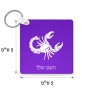 מחזיק מפתחות בצורת ריבוע בעיצוב אישי עם השם שלך בעיצוב מזלות - עקרב גודל המחזיק 5 × 5 ס"מ