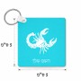מחזיק מפתחות בצורת ריבוע בעיצוב אישי עם השם שלך בעיצוב מזלות - עקרב גודל המחזיק 5 × 5 ס"מ