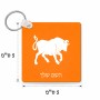מחזיק מפתחות בצורת ריבוע בעיצוב אישי עם השם שלך בעיצוב מזלות - שור גודל המחזיק 5 × 5 ס"מ